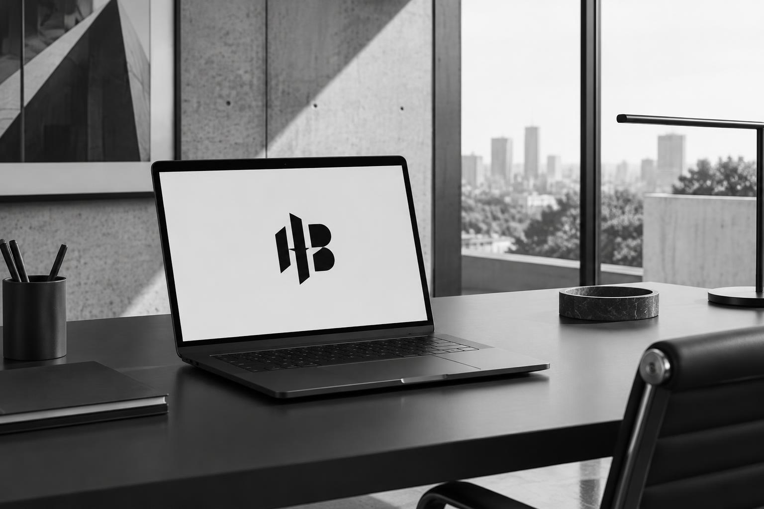 Notebook em ambiente tecnológico contemporâneo